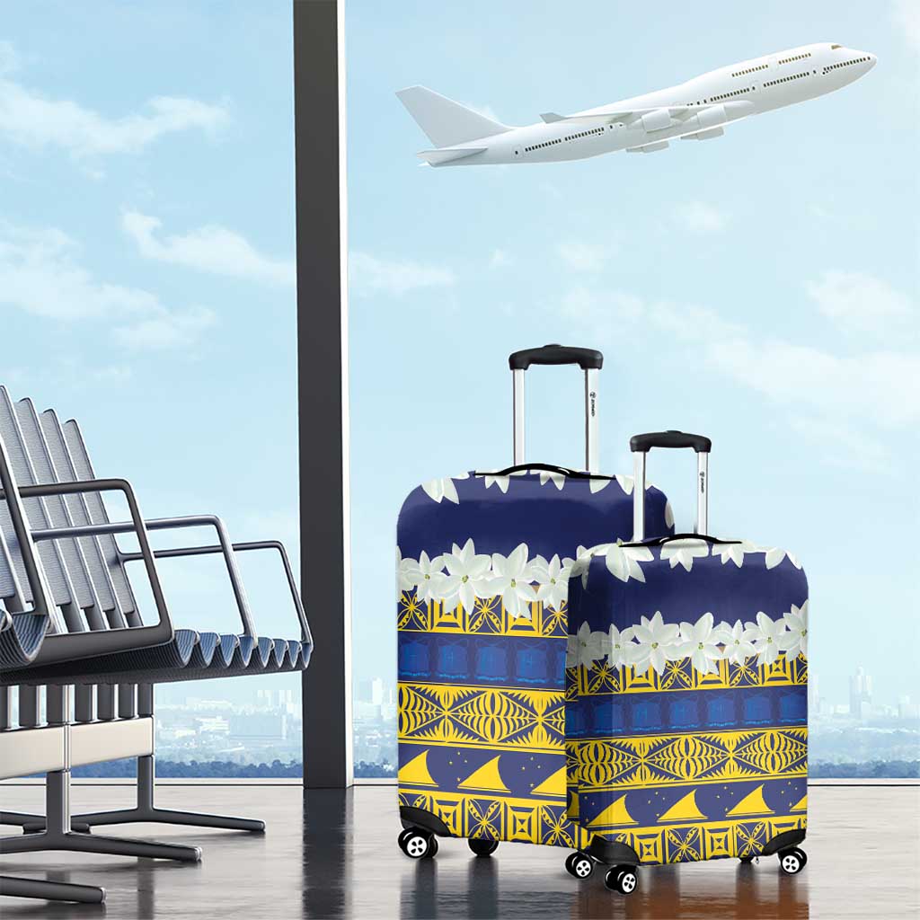 Tokelau Language Week Luggage Cover Tokelauan Tuluma With Gardenia Thunbergia