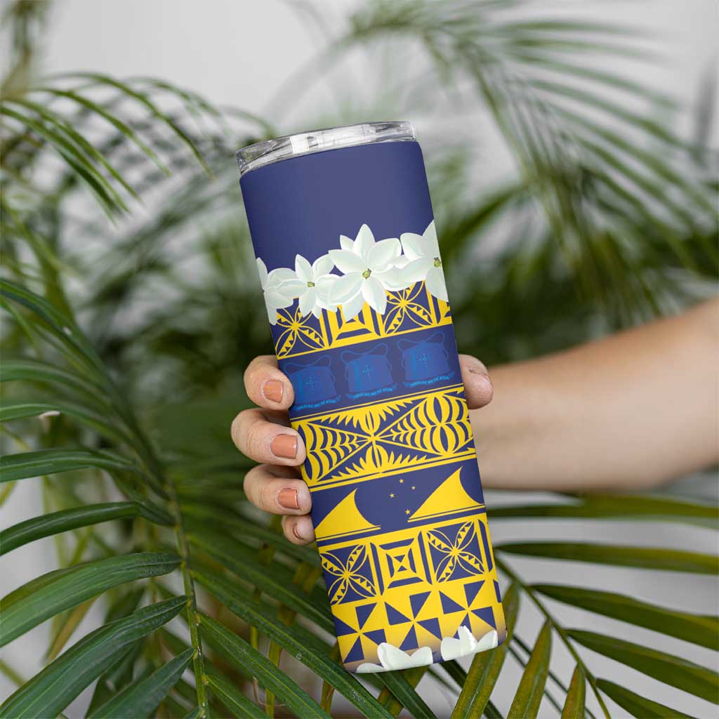 Tokelau Language Week Skinny Tumbler Tokelauan Tuluma With Gardenia Thunbergia LT14 - Polynesian Pride