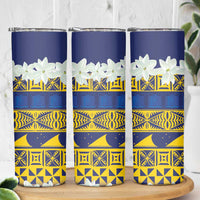 Tokelau Language Week Skinny Tumbler Tokelauan Tuluma With Gardenia Thunbergia LT14 - Polynesian Pride