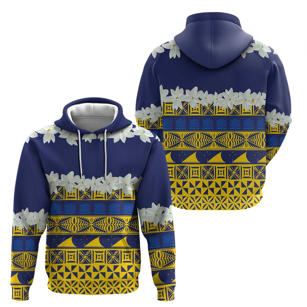 Tokelau Language Week Zip Hoodie Tokelauan Tuluma With Gardenia Thunbergia