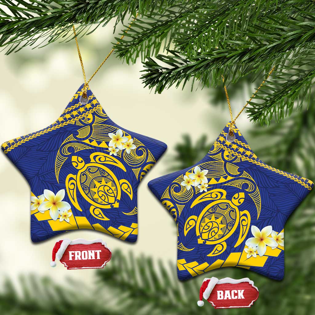 Te Vaiaho o te Gagana Tokelau Ceramic Ornament Polynesian Turtle - Malo Ni! LT14 Star Blue - Polynesian Pride