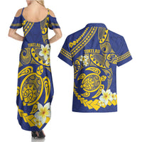 Te Vaiaho o te Gagana Tokelau Couples Matching Summer Maxi Dress and Hawaiian Shirt Polynesian Turtle - Malo Ni! LT14 - Polynesian Pride