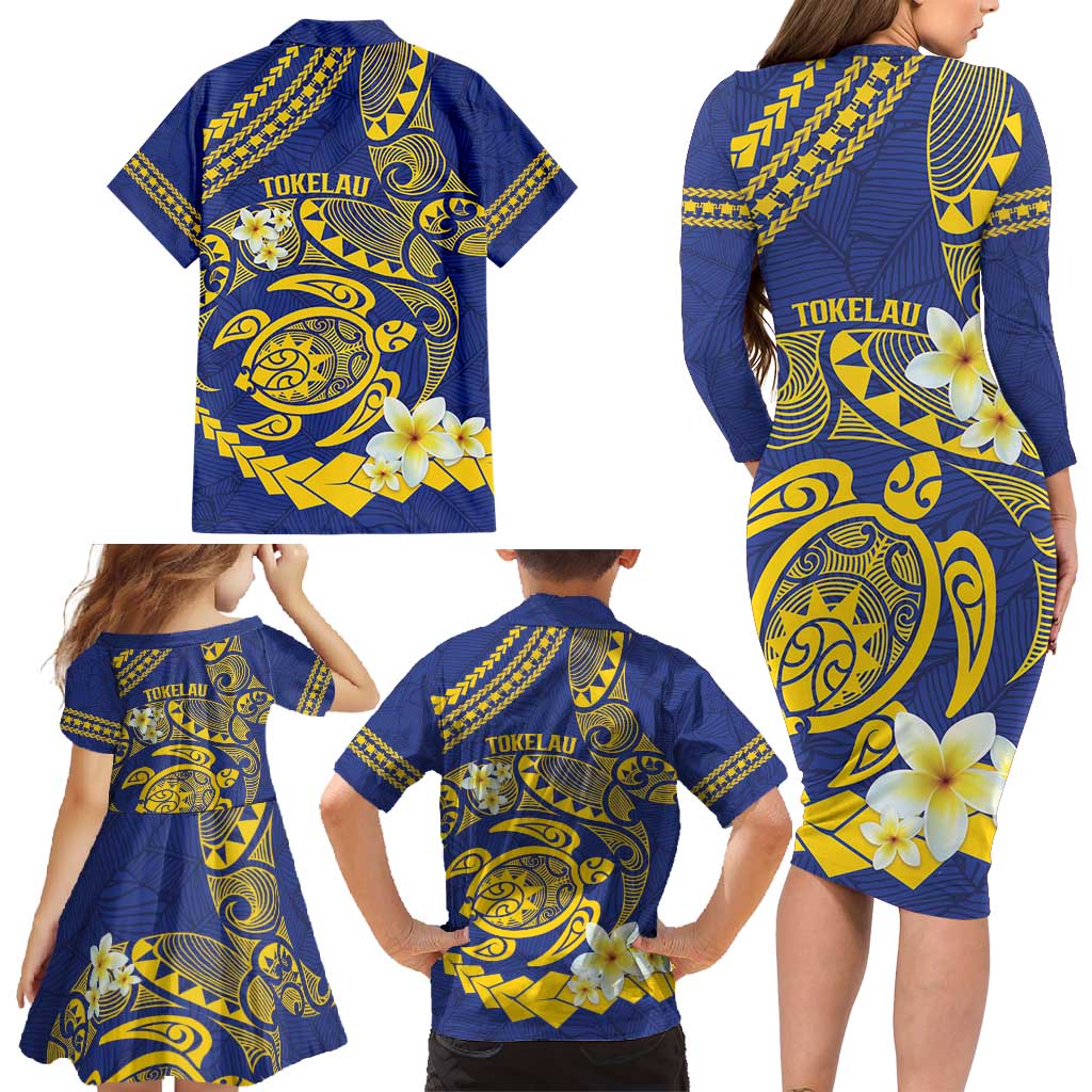 Te Vaiaho o te Gagana Tokelau Family Matching Long Sleeve Bodycon Dress and Hawaiian Shirt Polynesian Turtle - Malo Ni! LT14 - Polynesian Pride