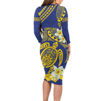 Te Vaiaho o te Gagana Tokelau Family Matching Long Sleeve Bodycon Dress and Hawaiian Shirt Polynesian Turtle - Malo Ni! LT14 - Polynesian Pride