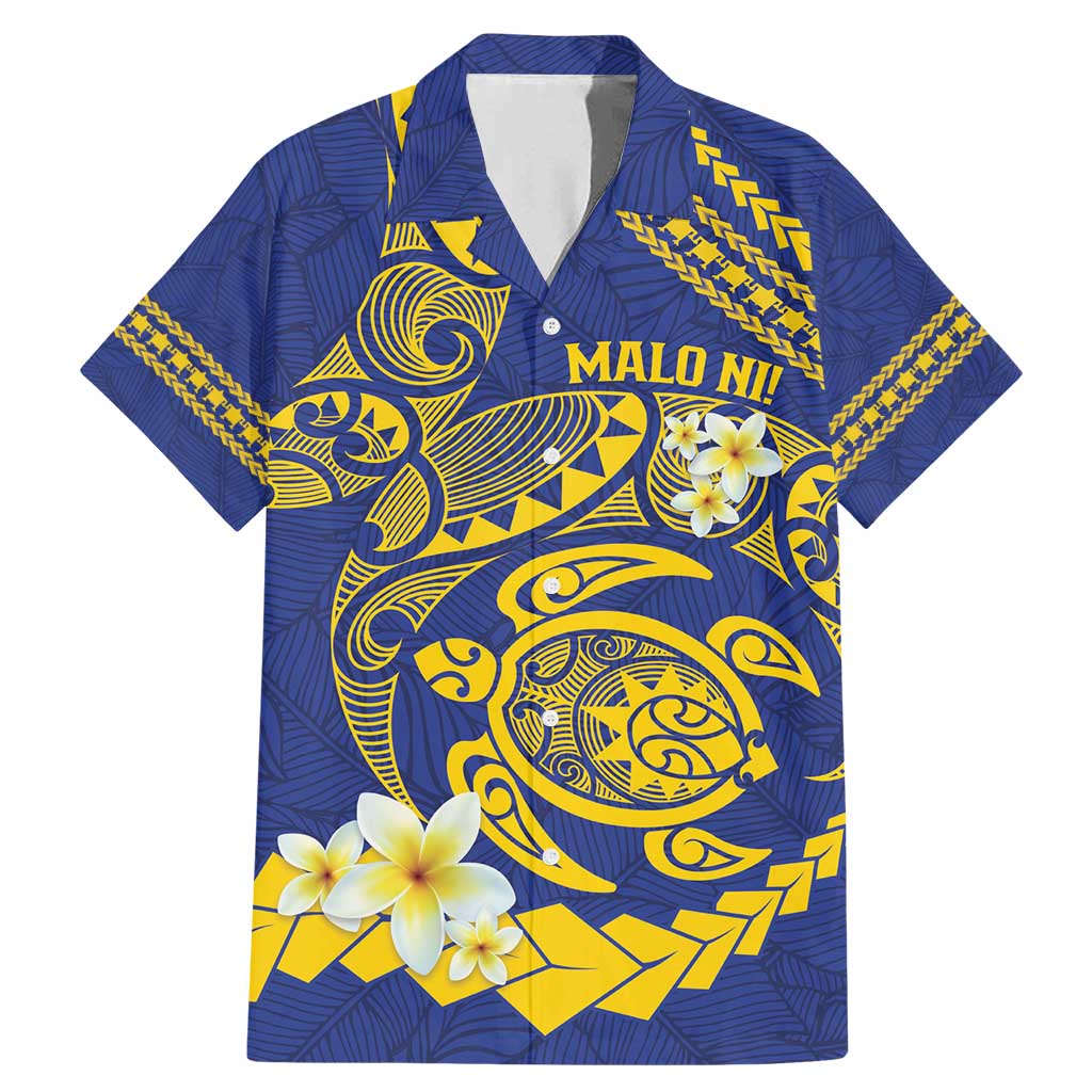 Te Vaiaho o te Gagana Tokelau Family Matching Mermaid Dress and Hawaiian Shirt Polynesian Turtle - Malo Ni! LT14 Dad's Shirt - Short Sleeve Blue - Polynesian Pride