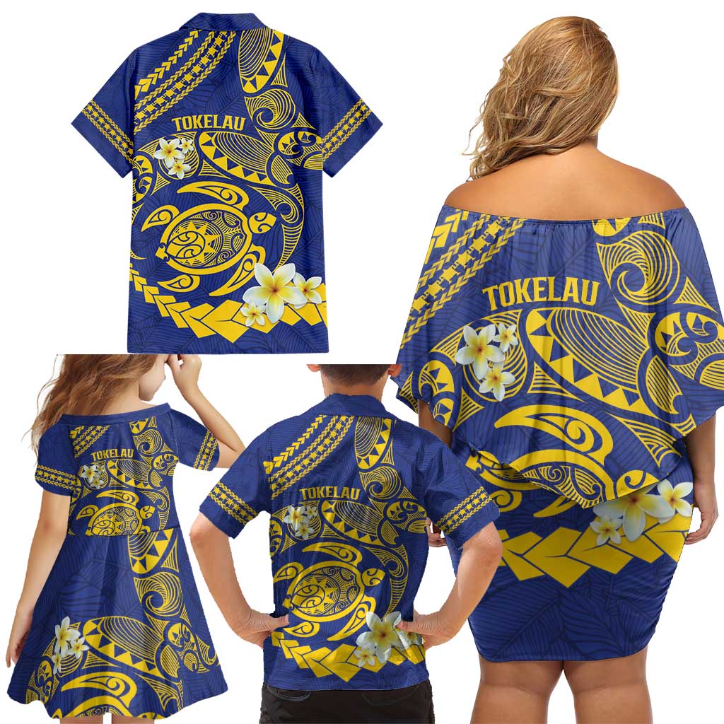 Te Vaiaho o te Gagana Tokelau Family Matching Off Shoulder Short Dress and Hawaiian Shirt Polynesian Turtle - Malo Ni! LT14 - Polynesian Pride