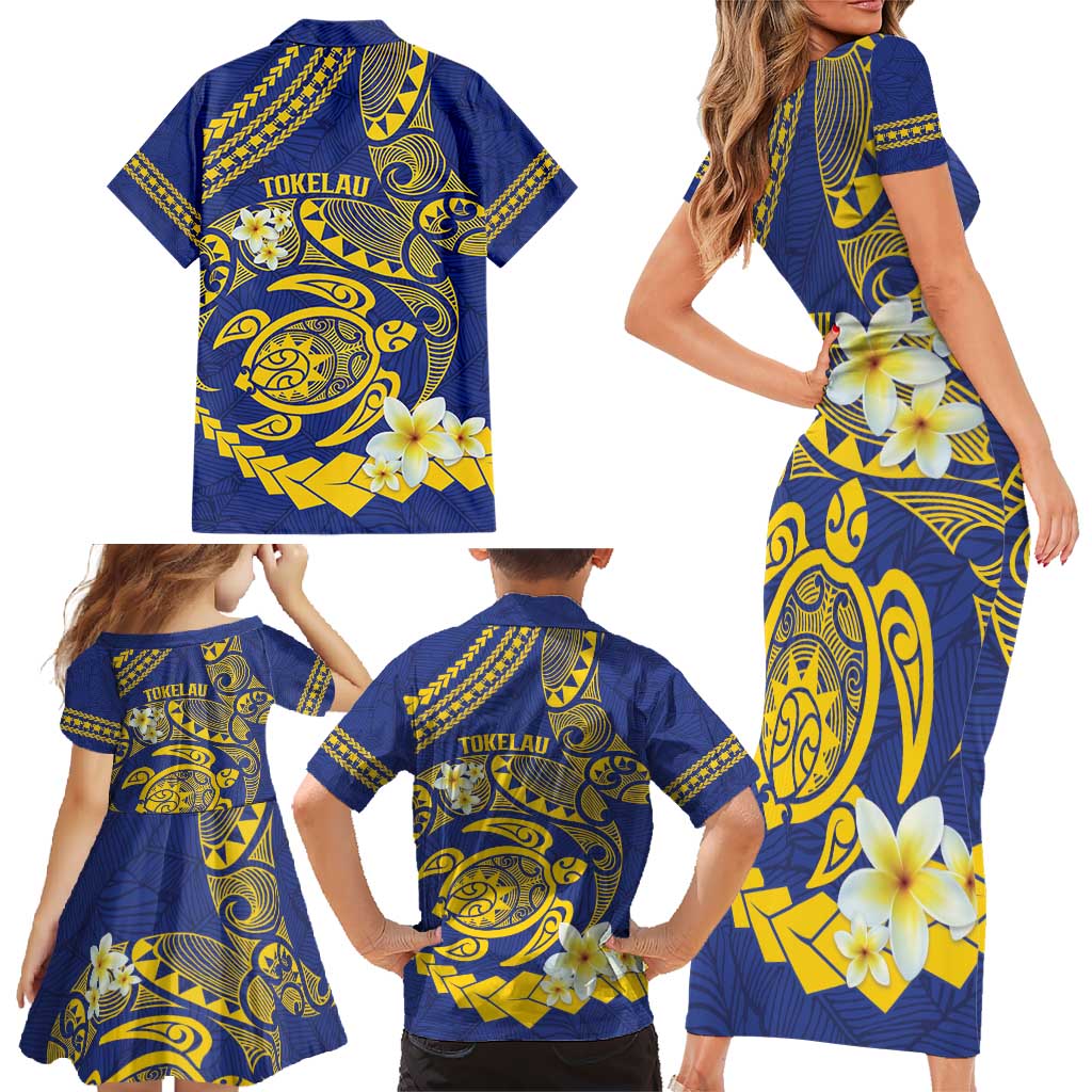 Te Vaiaho o te Gagana Tokelau Family Matching Short Sleeve Bodycon Dress and Hawaiian Shirt Polynesian Turtle - Malo Ni! LT14 - Polynesian Pride
