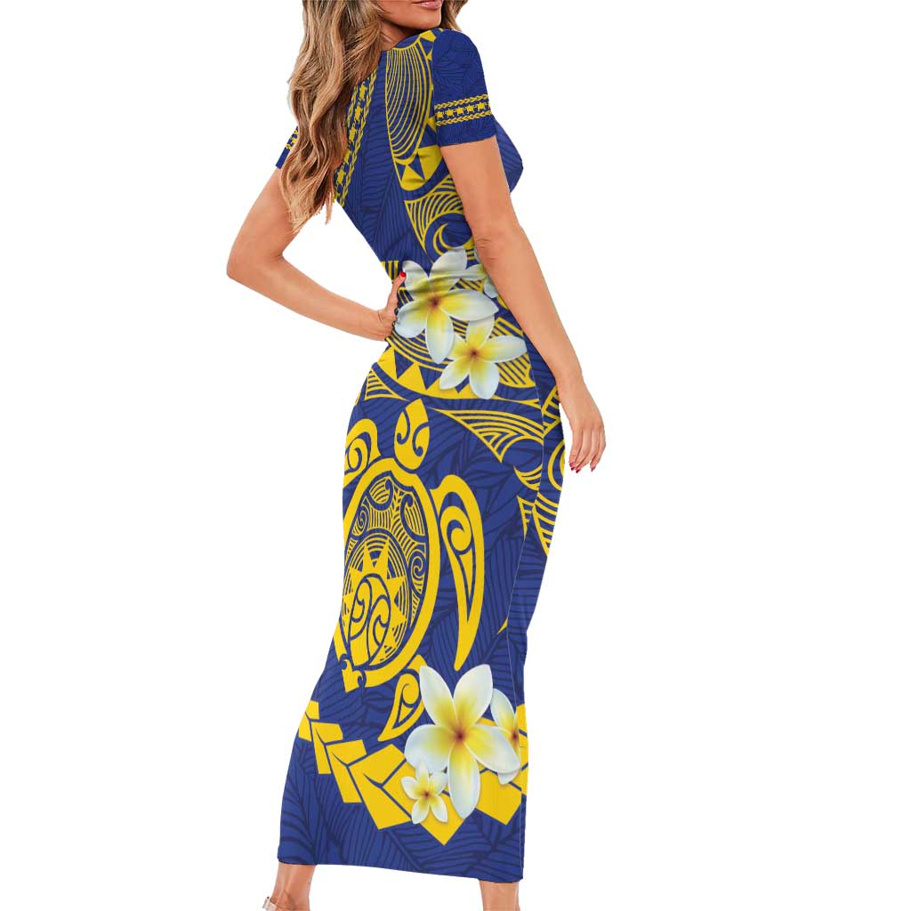 Te Vaiaho o te Gagana Tokelau Family Matching Short Sleeve Bodycon Dress and Hawaiian Shirt Polynesian Turtle - Malo Ni! LT14 - Polynesian Pride
