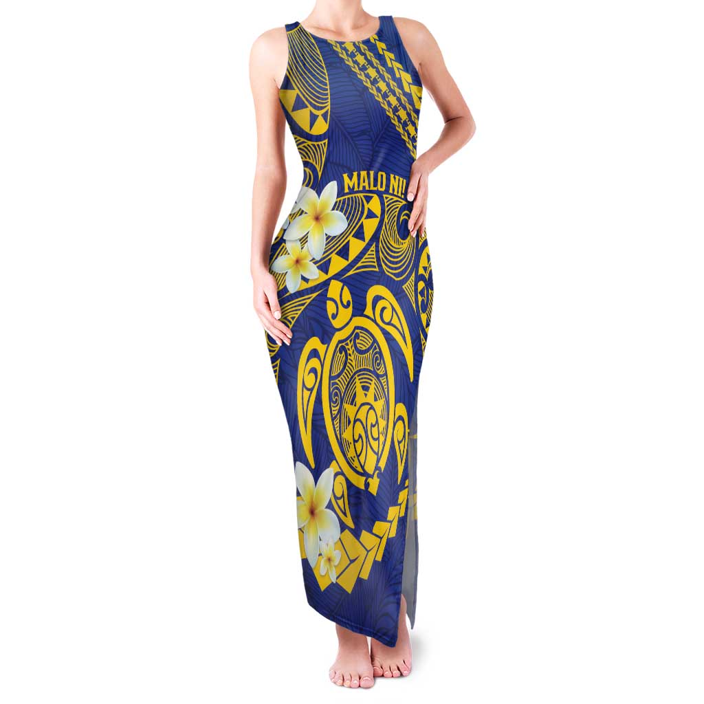 Te Vaiaho o te Gagana Tokelau Family Matching Tank Maxi Dress and Hawaiian Shirt Polynesian Turtle - Malo Ni! LT14 Mom's Dress Blue - Polynesian Pride