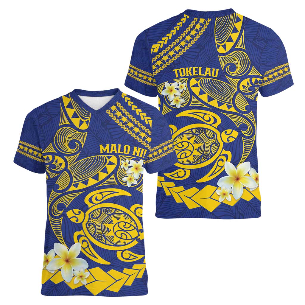 Te Vaiaho o te Gagana Tokelau Women V-Neck T-Shirt Polynesian Turtle - Malo Ni! LT14 - Polynesian Pride