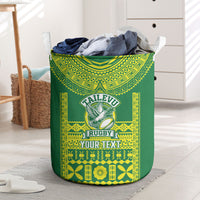 Fiji Tailevu Rugby Custom Laundry Basket Go Champions Fijian Tapa Pattern LT14 Green - Polynesian Pride
