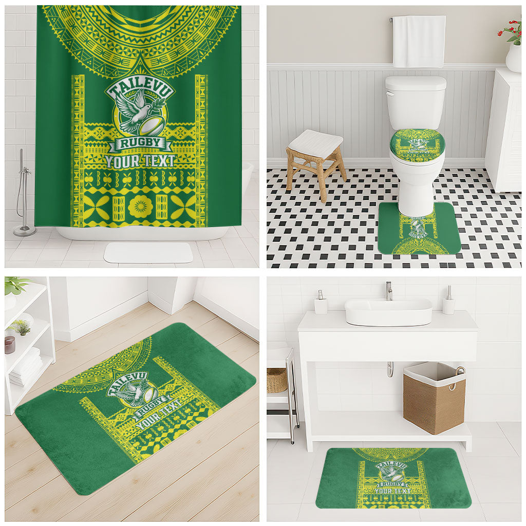 Fiji Tailevu Rugby Custom Bathroom Set Go Champions Fijian Tapa Pattern LT14 - Polynesian Pride