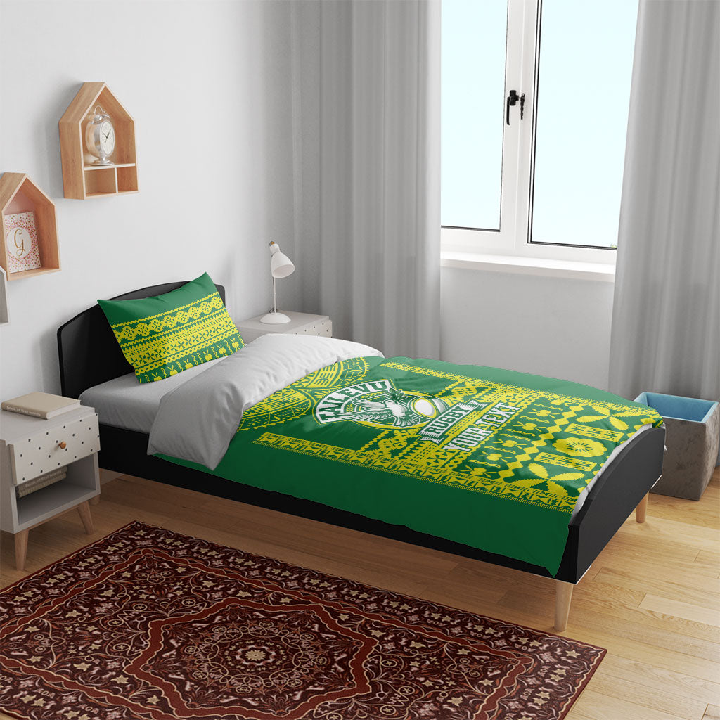 Fiji Tailevu Rugby Custom Bedding Set Go Champions Fijian Tapa Pattern LT14 - Polynesian Pride