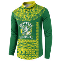 Fiji Tailevu Rugby Custom Button Sweatshirt Go Champions Fijian Tapa Pattern LT14 - Polynesian Pride