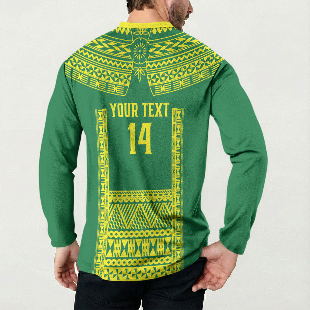 Fiji Tailevu Rugby Custom Button Sweatshirt Go Champions Fijian Tapa Pattern LT14 - Polynesian Pride