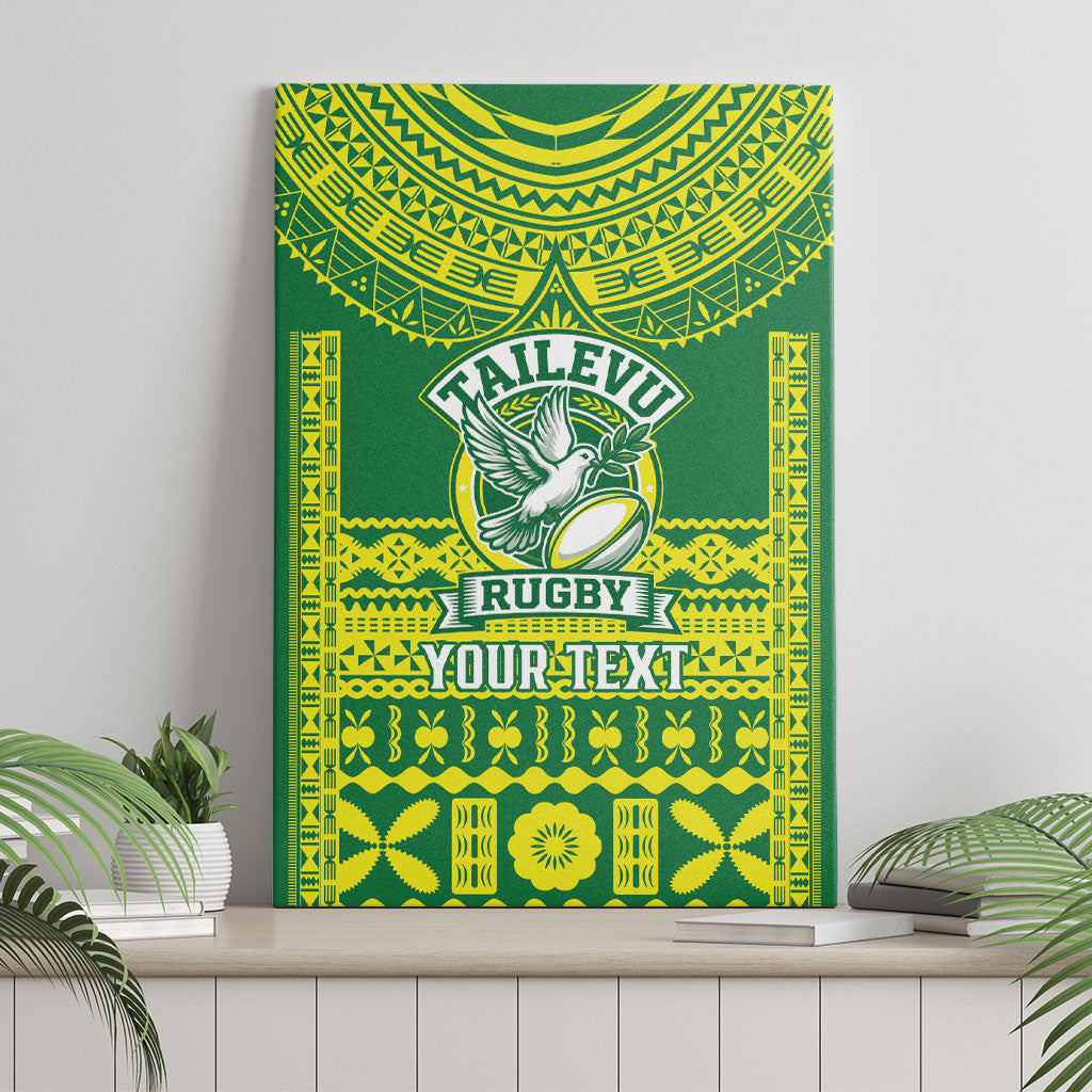 Fiji Tailevu Rugby Custom Canvas Wall Art Go Champions Fijian Tapa Pattern LT14 - Polynesian Pride