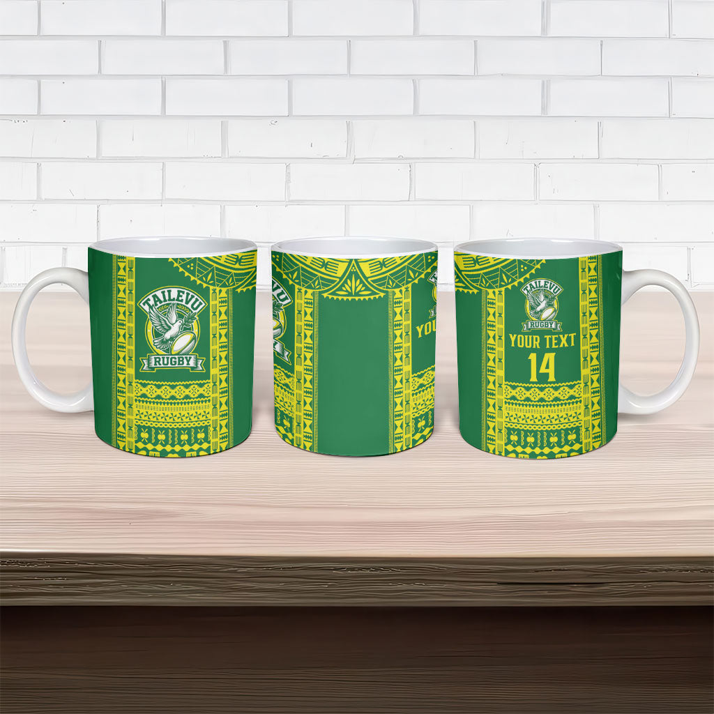 Fiji Tailevu Rugby Custom Ceramic Mug Go Champions Fijian Tapa Pattern LT14 - Polynesian Pride