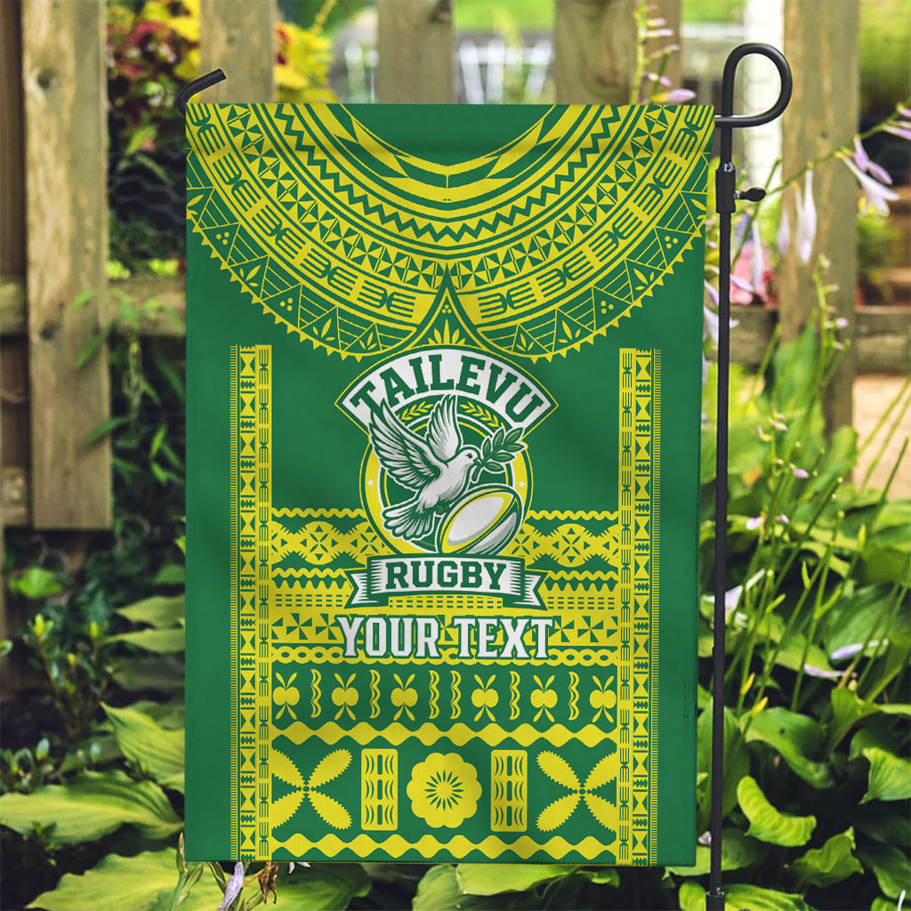 Fiji Tailevu Rugby Custom Garden Flag Go Champions Fijian Tapa Pattern LT14 Garden Flag Green - Polynesian Pride
