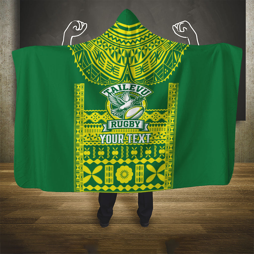 Fiji Tailevu Rugby Custom Hooded Blanket Go Champions Fijian Tapa Pattern LT14 - Polynesian Pride