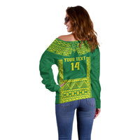 Fiji Tailevu Rugby Custom Off Shoulder Sweater Go Champions Fijian Tapa Pattern LT14 - Polynesian Pride