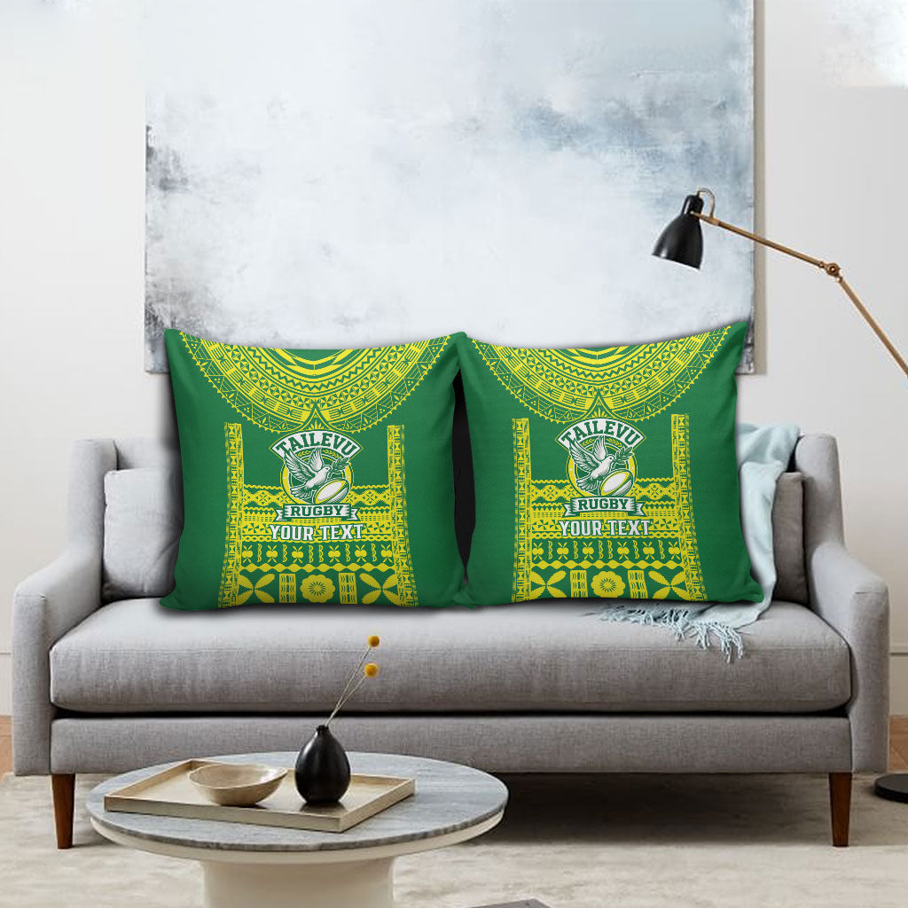 Fiji Tailevu Rugby Custom Pillow Cover Go Champions Fijian Tapa Pattern LT14 - Polynesian Pride