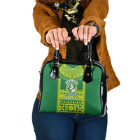 Fiji Tailevu Rugby Custom Shoulder Handbag Go Champions Fijian Tapa Pattern LT14 One Size Green - Polynesian Pride