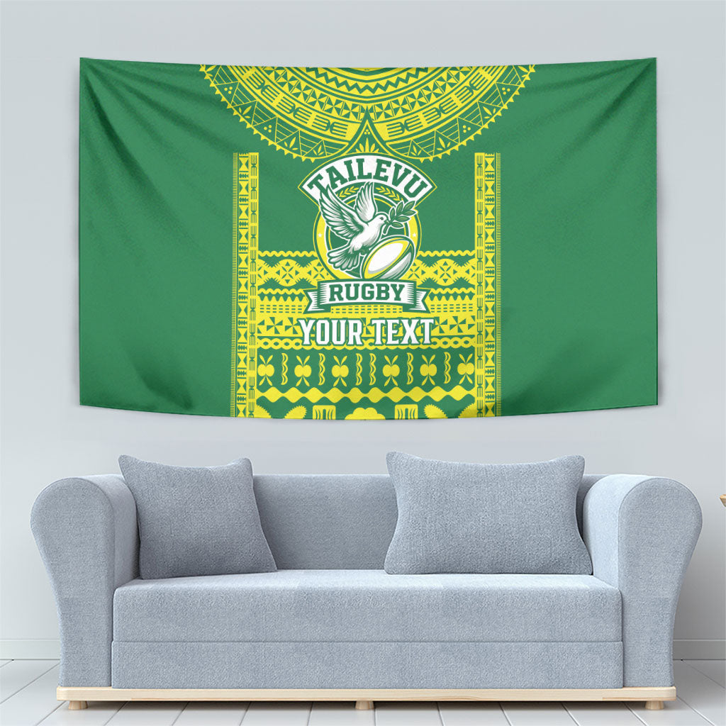 Fiji Tailevu Rugby Custom Tapestry Go Champions Fijian Tapa Pattern LT14 - Polynesian Pride