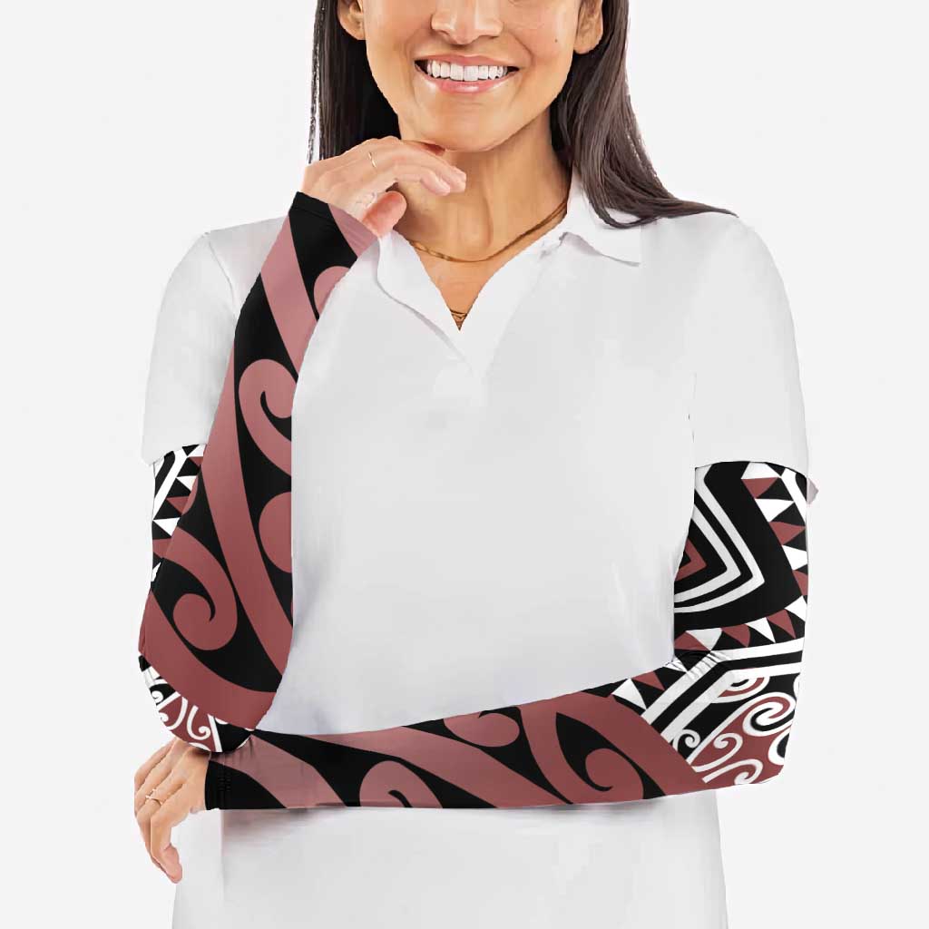 New Zealand Arm Sleeves Aotearoa Kowhaiwhai Mix Taniko Art - Polynesian Pride