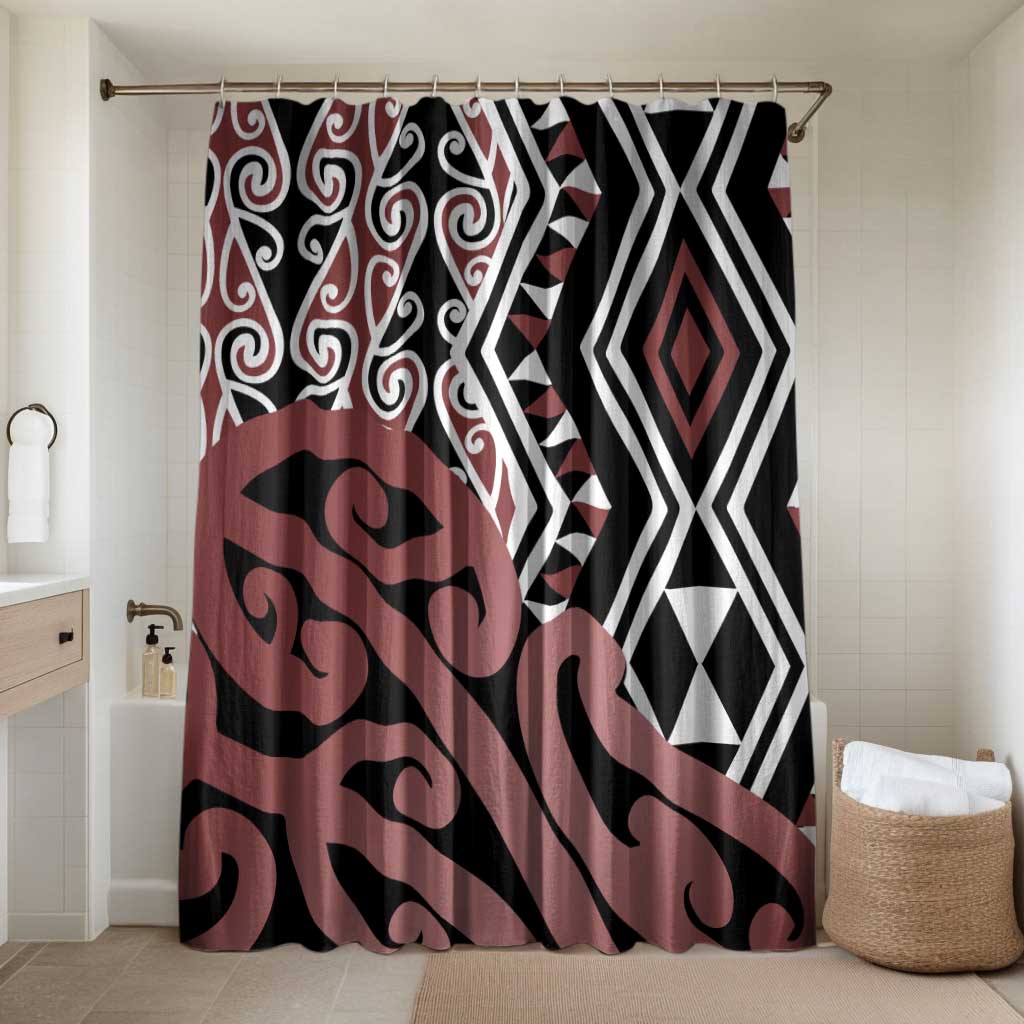 New Zealand Bathroom Set Aotearoa Kowhaiwhai Mix Taniko Art - Polynesian Pride