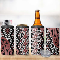 New Zealand 4 in 1 Can Cooler Tumbler Aotearoa Kowhaiwhai Mix Taniko Art - Brown LT14 - Polynesian Pride