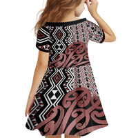 New Zealand Family Matching Off Shoulder Long Sleeve Dress and Hawaiian Shirt Aotearoa Kowhaiwhai Mix Taniko Art LT14 - Polynesian Pride