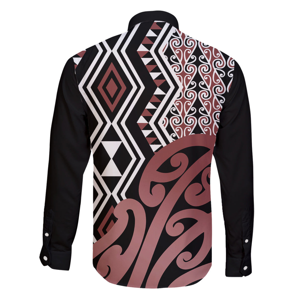 New Zealand Family Matching Off Shoulder Long Sleeve Dress and Hawaiian Shirt Aotearoa Kowhaiwhai Mix Taniko Art LT14 - Polynesian Pride