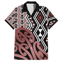 New Zealand Family Matching Short Sleeve Bodycon Dress and Hawaiian Shirt Aotearoa Kowhaiwhai Mix Taniko Art LT14 Dad's Shirt - Short Sleeve Brown - Polynesian Pride
