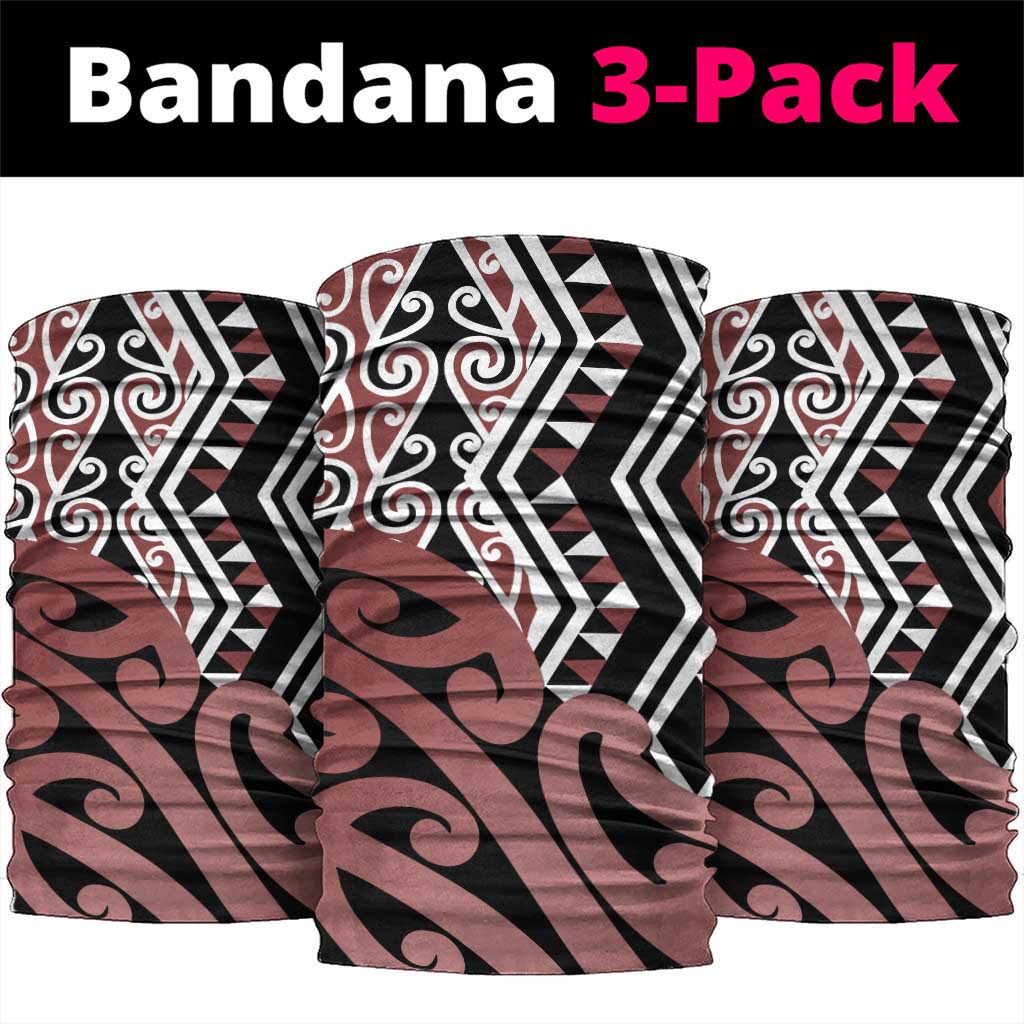 New Zealand Neck Gaiter Aotearoa Kowhaiwhai Mix Taniko Art LT14 package One Size: 25*50cm Brown - Polynesian Pride