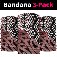 New Zealand Neck Gaiter Aotearoa Kowhaiwhai Mix Taniko Art LT14 package One Size: 25*50cm Brown - Polynesian Pride