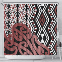New Zealand Shower Curtain Aotearoa Kowhaiwhai Mix Taniko Art LT14 - Polynesian Pride