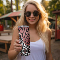 New Zealand Skinny Tumbler Aotearoa Kowhaiwhai Mix Taniko Art - Brown LT14 - Polynesian Pride