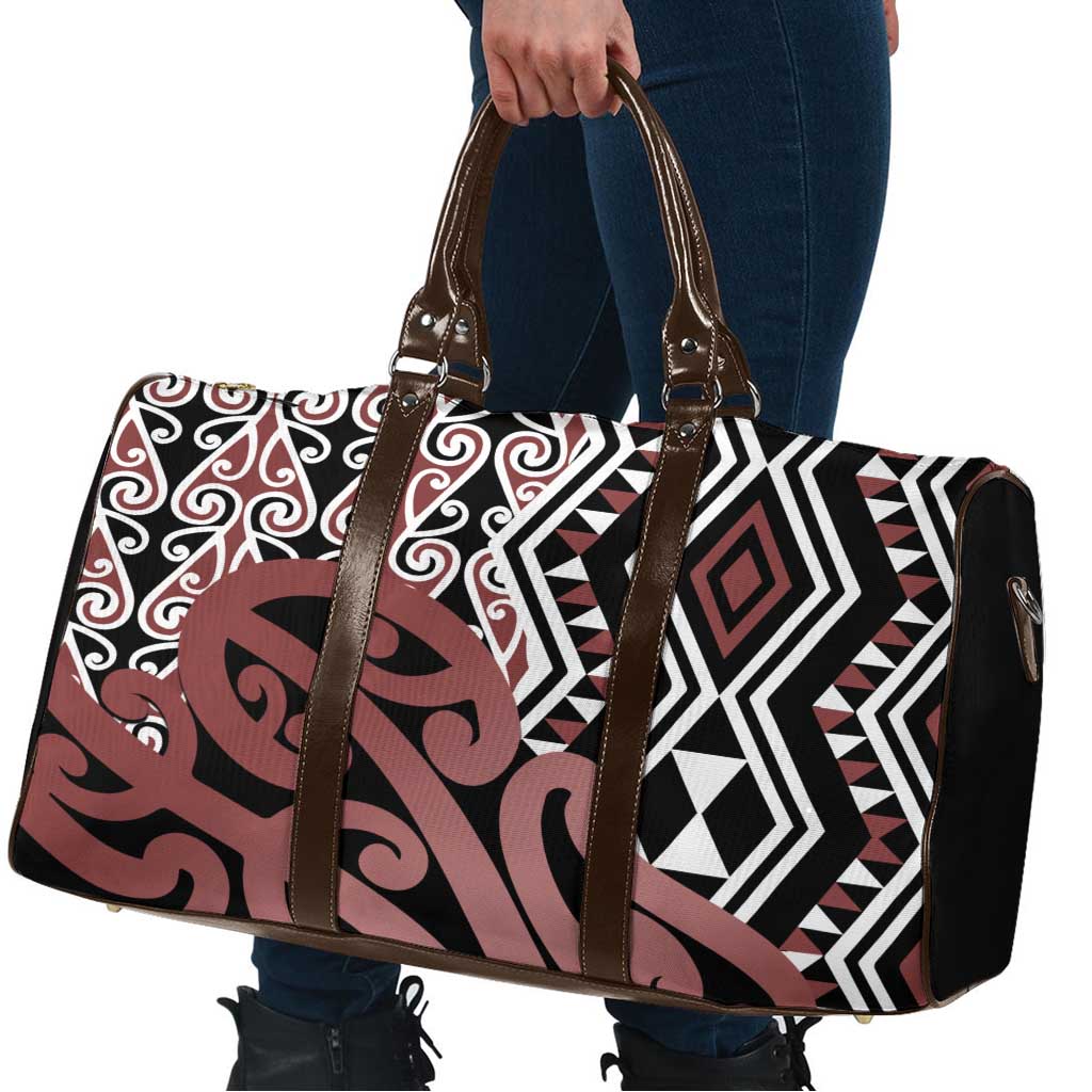 New Zealand Travel Bag Aotearoa Kowhaiwhai Mix Taniko Art LT14 - Polynesian Pride