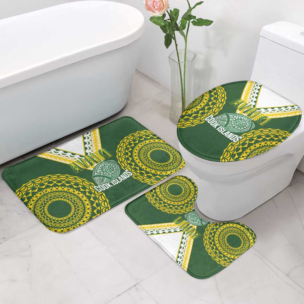 Avaiki Cook Islands Rugby Bathroom Set Kuki Airani Tatau Green - Polynesian Pride
