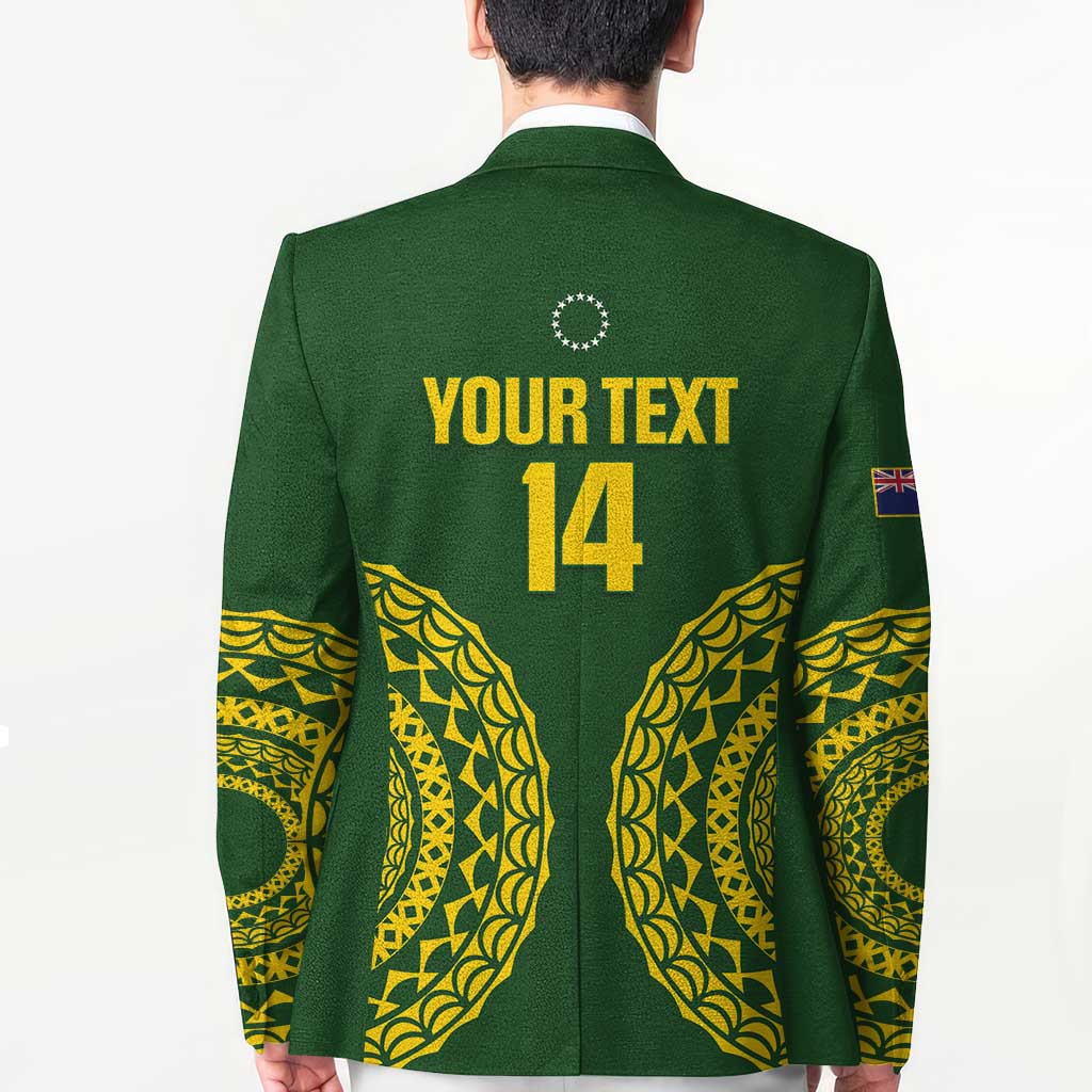 Custom Avaiki Cook Islands Rugby Blazer Kuki Airani Tatau Green LT14 - Polynesian Pride