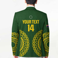 Custom Avaiki Cook Islands Rugby Blazer Kuki Airani Tatau Green LT14 - Polynesian Pride