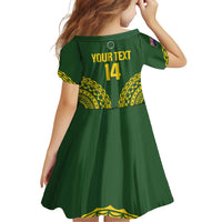 Custom Avaiki Cook Islands Rugby Family Matching Off Shoulder Maxi Dress and Hawaiian Shirt Kuki Airani Tatau Green LT14 - Polynesian Pride
