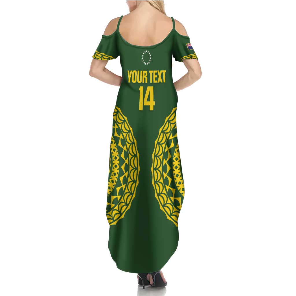 Custom Avaiki Cook Islands Rugby Family Matching Summer Maxi Dress and Hawaiian Shirt Kuki Airani Tatau Green LT14 - Polynesian Pride