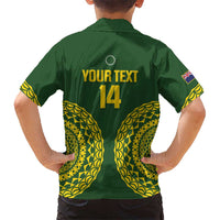 Custom Avaiki Cook Islands Rugby Family Matching Tank Maxi Dress and Hawaiian Shirt Kuki Airani Tatau Green LT14 - Polynesian Pride