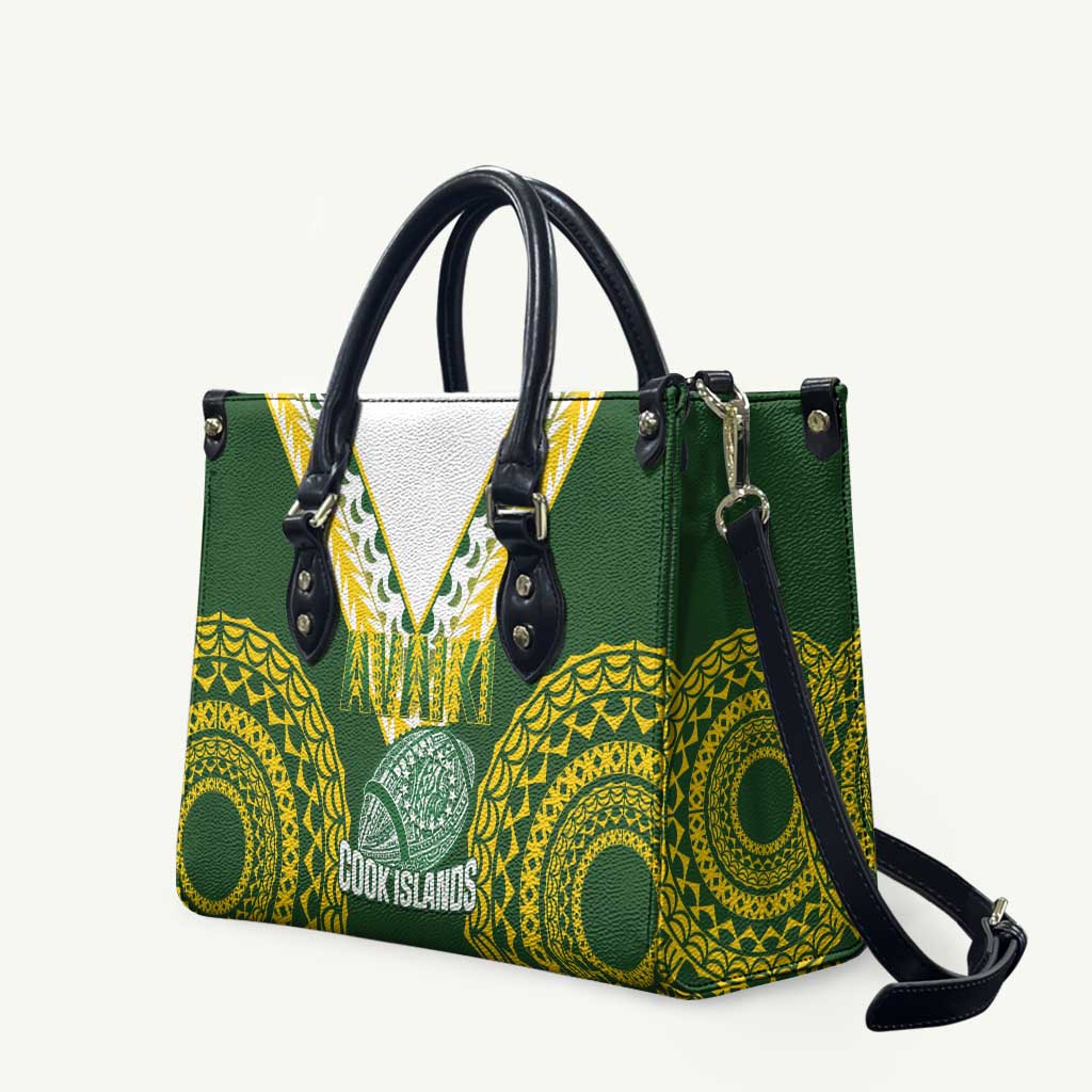 Avaiki Cook Islands Rugby Leather Bag Kuki Airani Tatau Green LT14 Green - Polynesian Pride