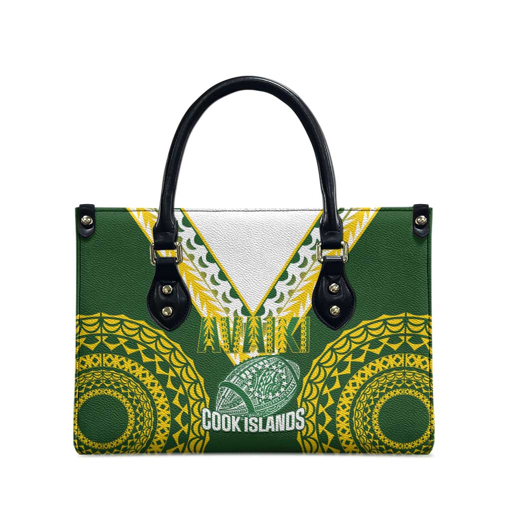 Avaiki Cook Islands Rugby Leather Bag Kuki Airani Tatau Green LT14 - Polynesian Pride