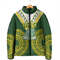 Custom Avaiki Cook Islands Rugby Padded Jacket Kuki Airani Tatau Green LT14 - Polynesian Pride