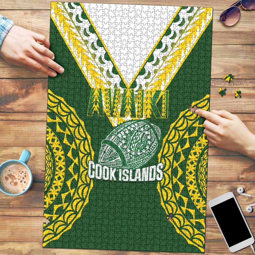 Avaiki Cook Islands Rugby Puzzle Kuki Airani Tatau Green LT14 Green - Polynesian Pride