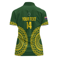Custom Avaiki Cook Islands Rugby Women Polo Shirt Kuki Airani Tatau Green - Polynesian Pride
