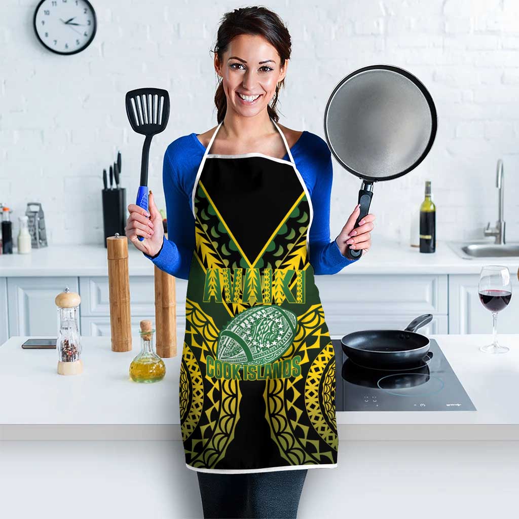 Avaiki Cook Islands Rugby Apron Kuki Airani Tatau Black - Polynesian Pride